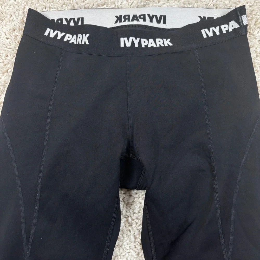Ivy Park Leggings Womens Size M Black Logo Waistband Activewear 29L13JBLK